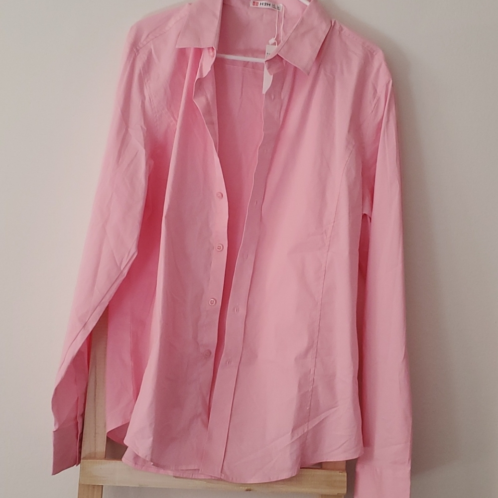 Pink dress button down shirt